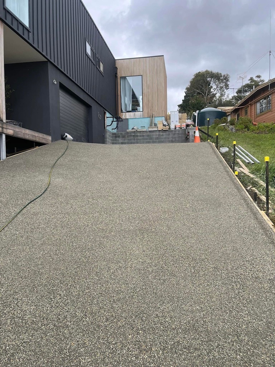 Exposed aggregate driveway, residential project