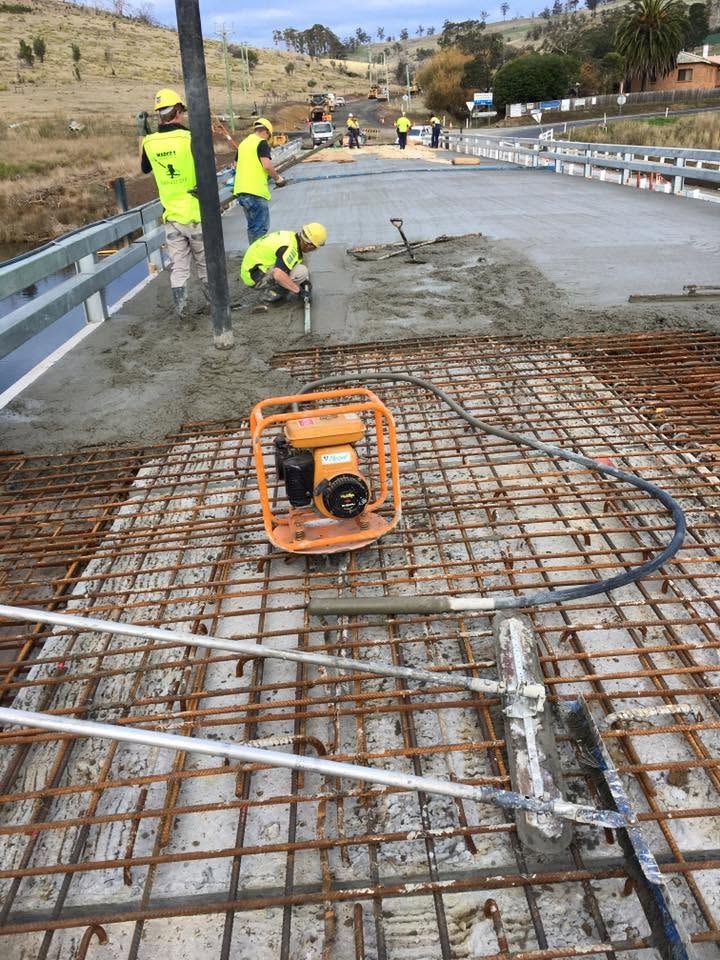 Concrete works, construction site