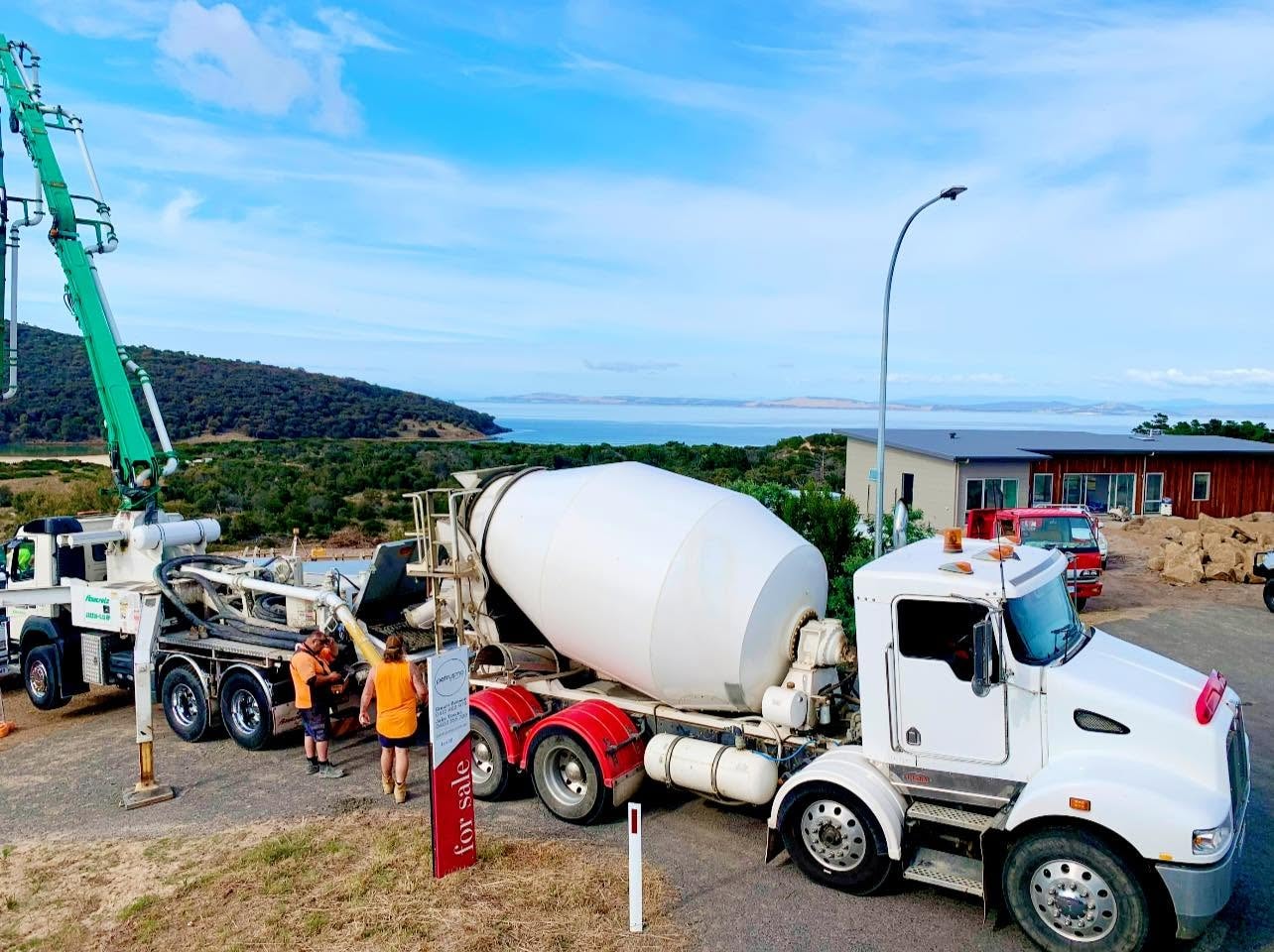 Residential house slab concrete pour, Southern Tasmania