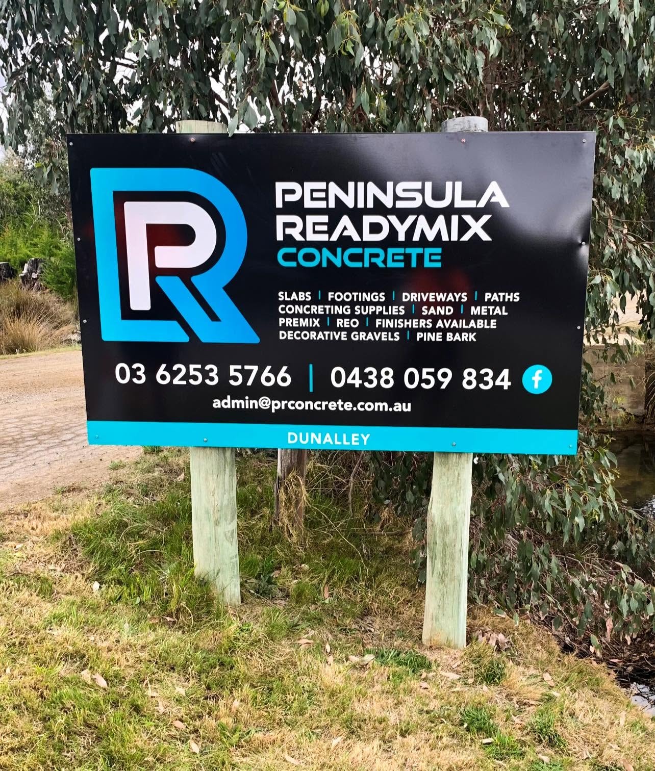 Peninsula Readymix signage, Dunalley